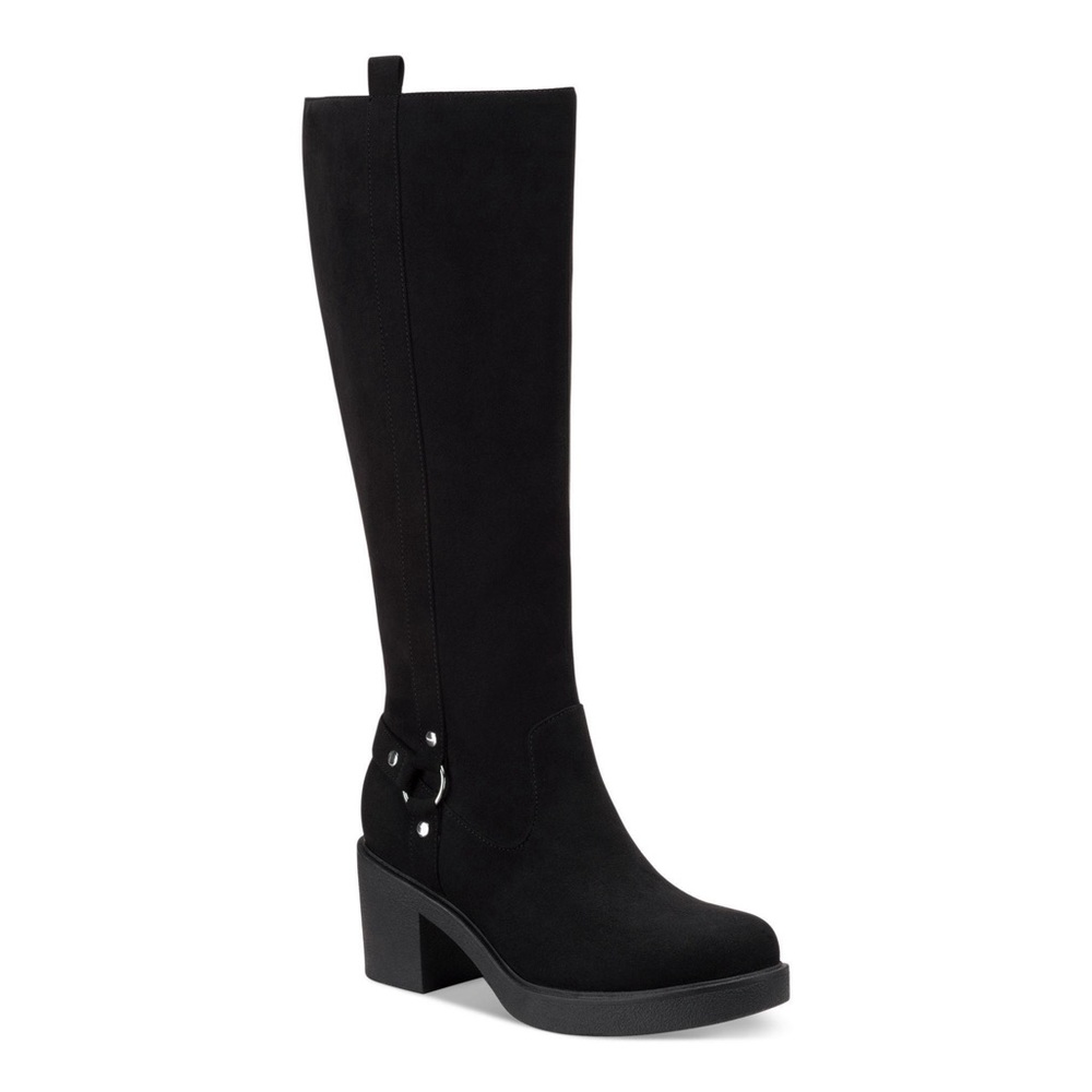 STYLE & COMPANY Womens Brown Harness Strap Brettaa Block Heel Riding Boot